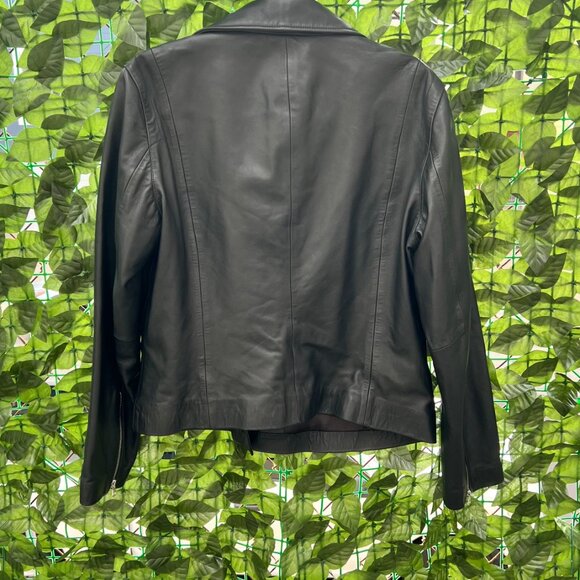 Quince-100% Washed Leather Biker Jacket XL - Picture 2 of 5